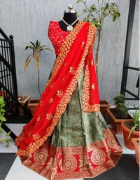 ABHISARIKA VOGUISH Embroidered Banarsi  Women Lehenga - Free Size, Semi Stitched, Pack of 1